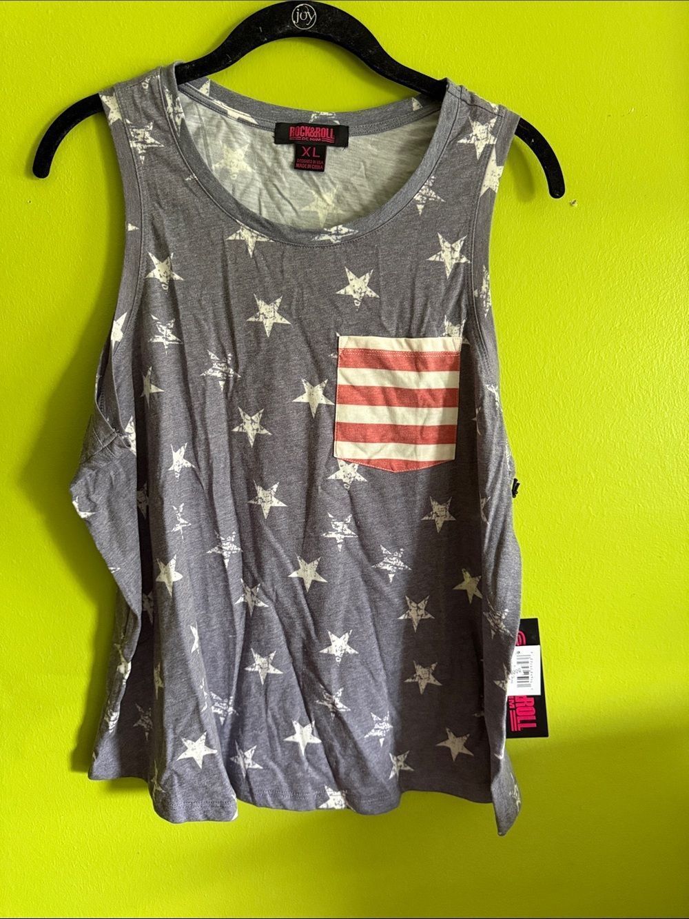 NWT Rock & Roll Denim Americana American Flag Tank Top Size XL